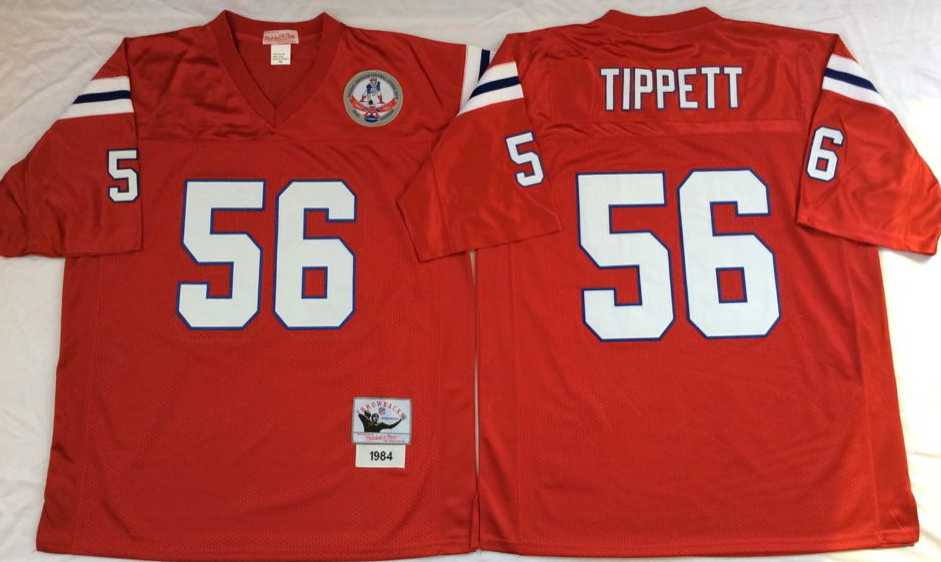 Patriots 56 Andre Tippett Red M&N Throwback Jersey->nfl m&n throwback->NFL Jersey